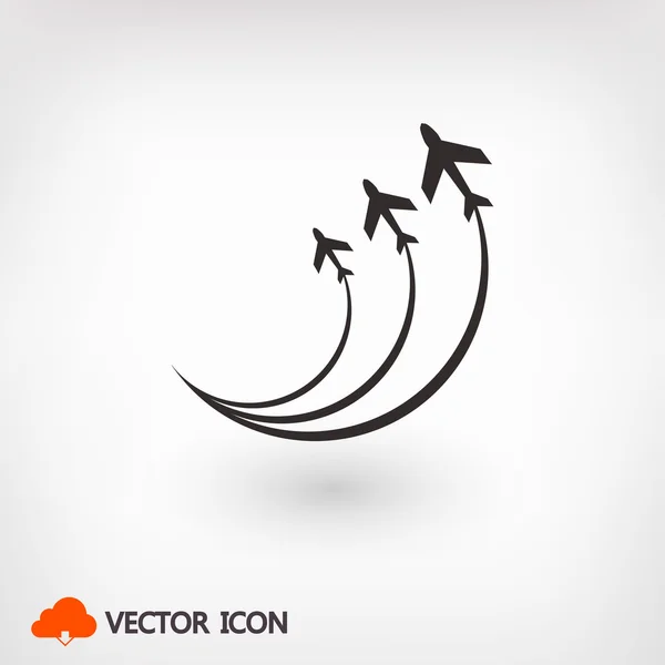 Icono de símbolos de avión — Vector de stock