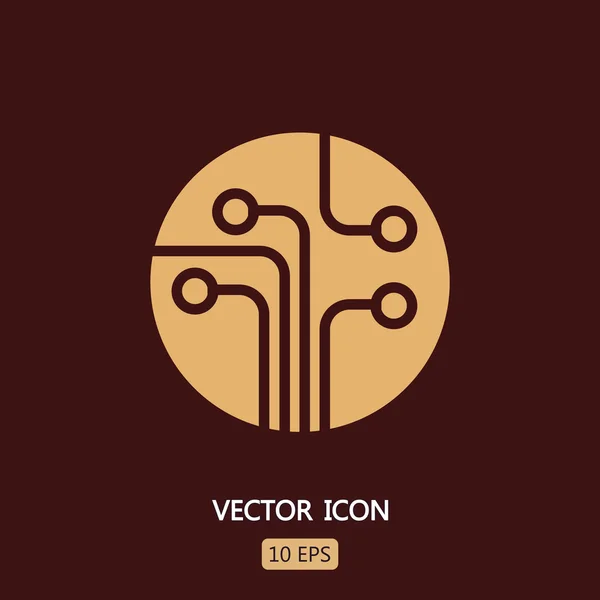 Placa de circuito, icono de la tecnología — Vector de stock