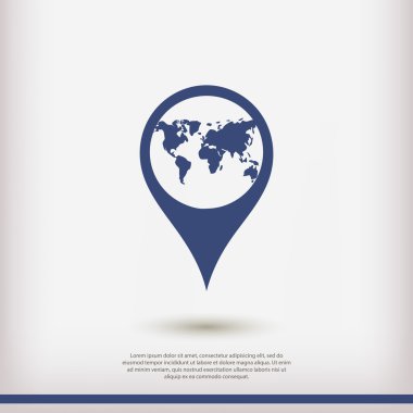 harita işaretçisi düz simgesi