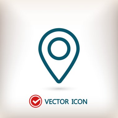 harita işaretçisi düz simgesi