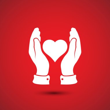 Ellerin simgesinde kalp