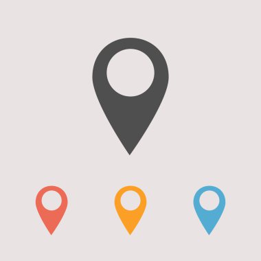 İşaretçi düz Icons set harita