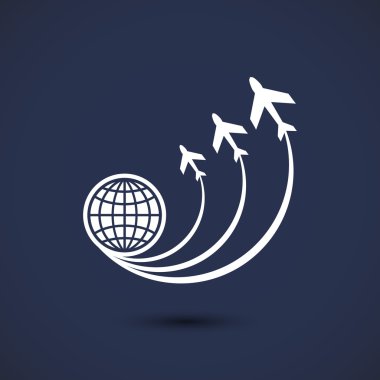 uçak simgesi olan Küre