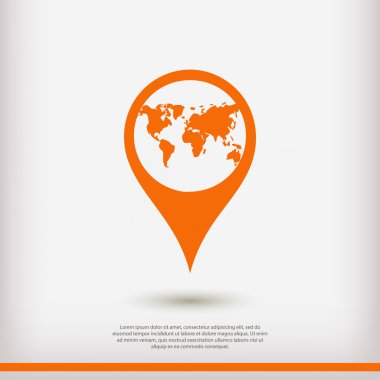 harita işaretçisi düz simgesi