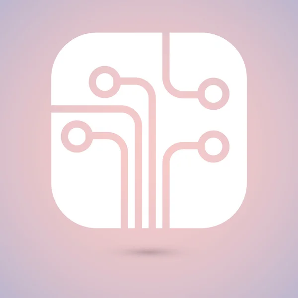 Printplaat, technologie pictogram — Stockvector
