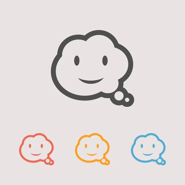 Glimlach praten zeepbel icons set — Stockvector