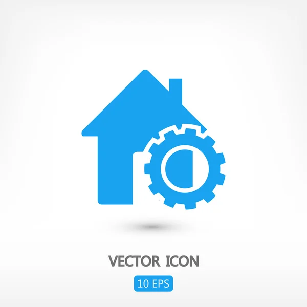 Paramètres de réglage, icône de la maison — Image vectorielle
