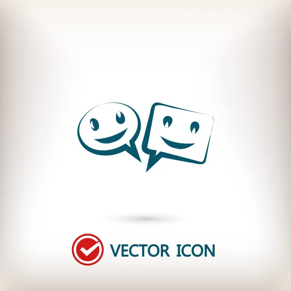 Sorridi parlando bolla icone — Vettoriale Stock