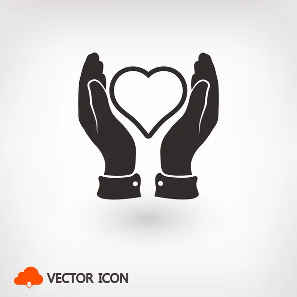 Serce w ręce ikona — Wektor stockowy