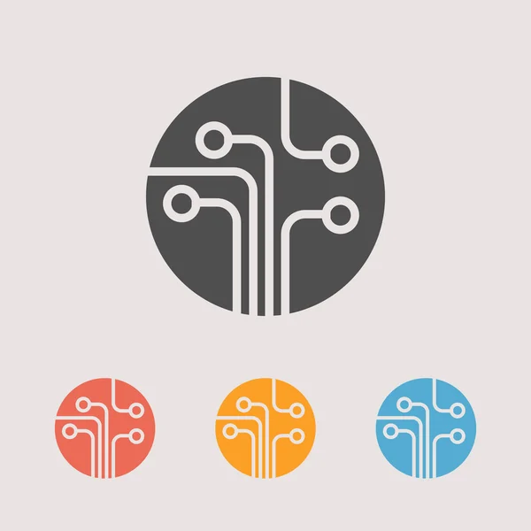 Ensemble d'icônes de circuit imprimé — Image vectorielle