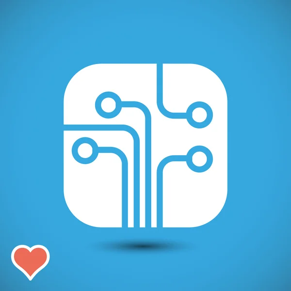 Circuit imprimé, icône de la technologie — Image vectorielle