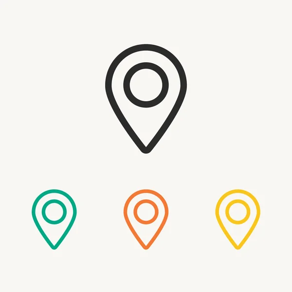 Mapa puntero iconos planos conjunto — Vector de stock