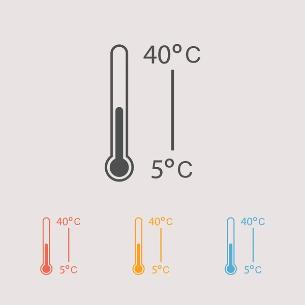 Thermometer icons set — Stock Vector