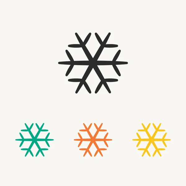 Ilustración de iconos de copo de nieve — Vector de stock