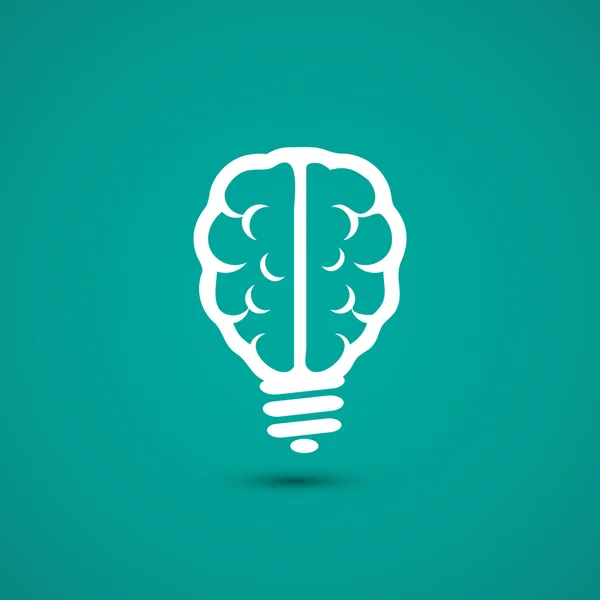 Gehirn Glühbirne Symbol — Stockvektor