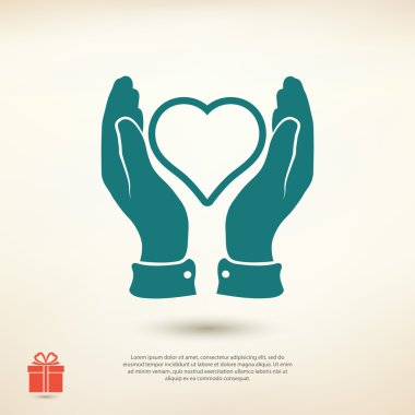 Ellerin simgesinde kalp