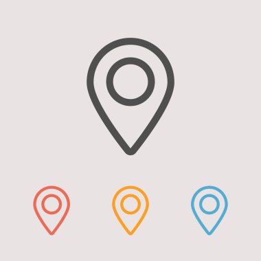 İşaretçi düz Icons set harita