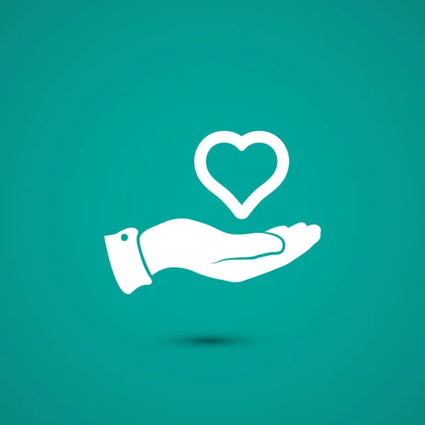 Heart in hand icon — Stock Vector