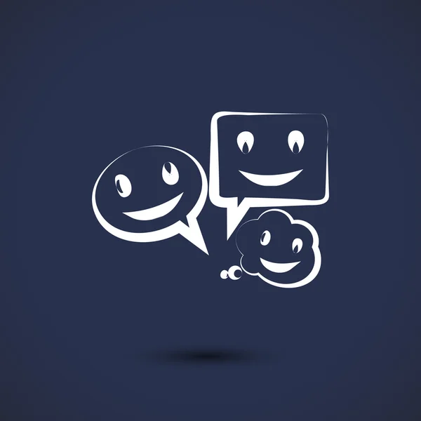 Smile talande bubbla ikoner — Stock vektor
