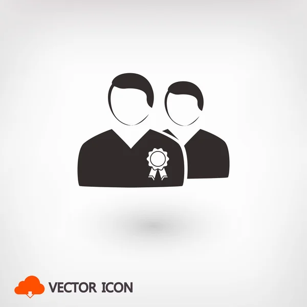 Män med badge ikon illustration — Stock vektor