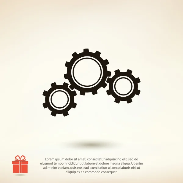 Gears icon illustration. Flat design style — Stock Vector