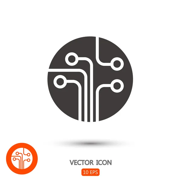 Płyta z obwodami, technologia ikona — Wektor stockowy