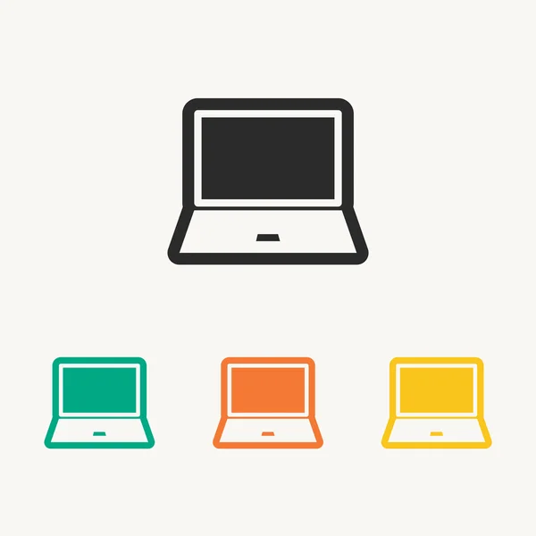 Laptop icons set — Stock Vector