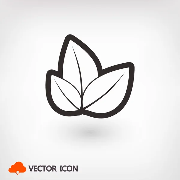 Leaves icon illustration. Flat design style — Stock Vector