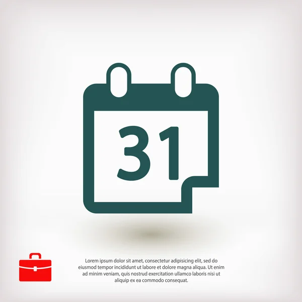 31 dia no ícone do calendário — Vetor de Stock