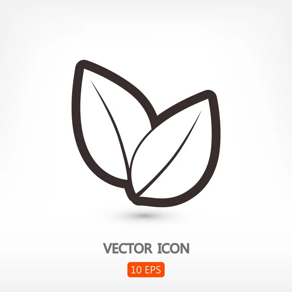 Leaves icon illustration. Flat design style — Stock Vector