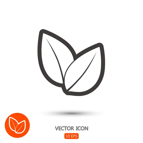 Leaves icon illustration. Flat design style — Stock Vector