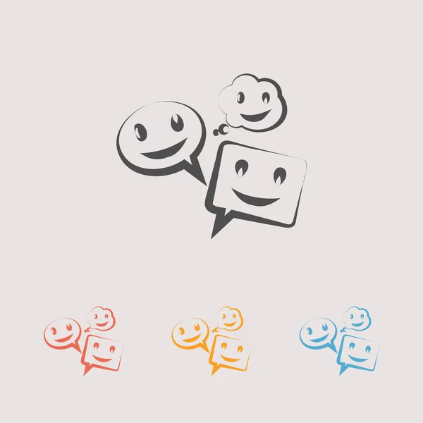 Sorriso parlando bolla icone impostato — Vettoriale Stock