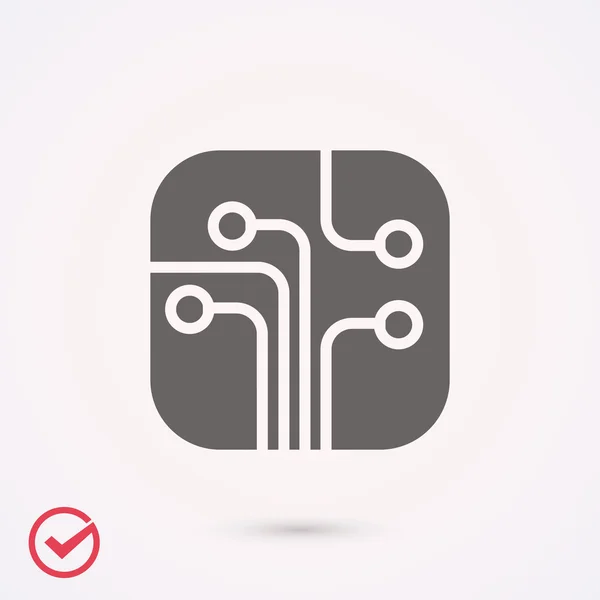 Circuit imprimé, icône de la technologie — Image vectorielle