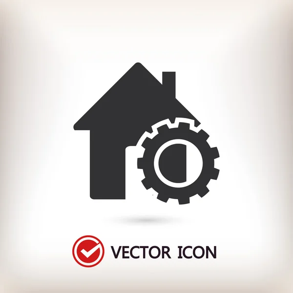 Configuración de parámetros, icono de la casa — Vector de stock
