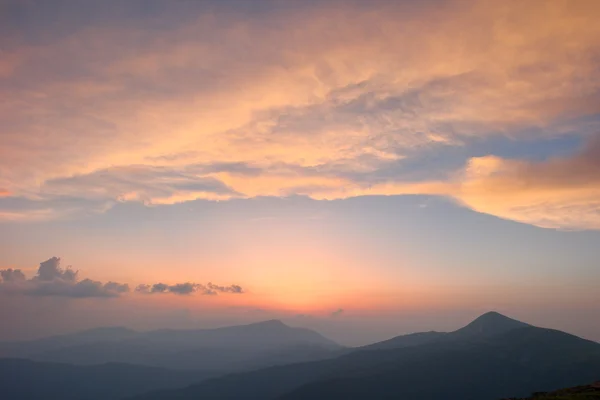 Rhododendron in the Carpathian mountains and dramatic sky — Stock Photo, Image