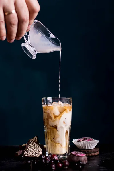 Кофе Мороженым Сливками — стоковое фото