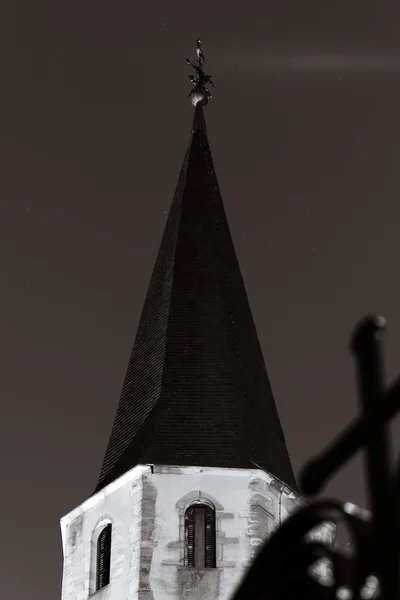 カトリック教会の夜景、Andlau — ストック写真