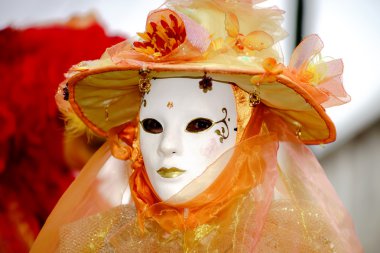 İçerik, 6 Mart 2016: Rosheim, Fransa: Venedik karnaval maskesi