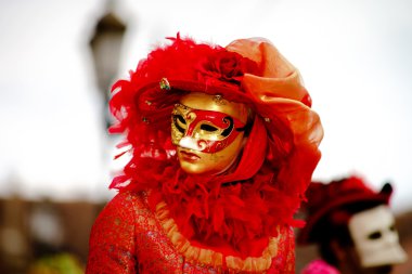 İçerik, 6 Mart 2016: Rosheim, Fransa: Venedik karnaval maskesi