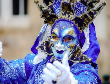 İçerik, 6 Mart 2016: Rosheim, Fransa: Venedik karnaval maskesi