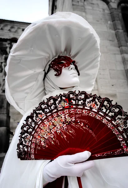 Redactie, 6 maart 2016: Rosheim, Frankrijk: Venetiaanse carnaval masker — Stockfoto