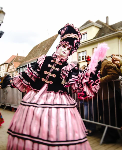 Editoriale, 6 marzo 2016: Rosheim, Francia: Maschera di Carnevale Veneziano — Foto Stock