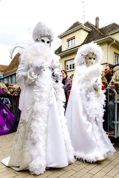 Editoriale, 6 marzo 2016: Rosheim, Francia: Maschera di Carnevale Veneziano — Foto Stock