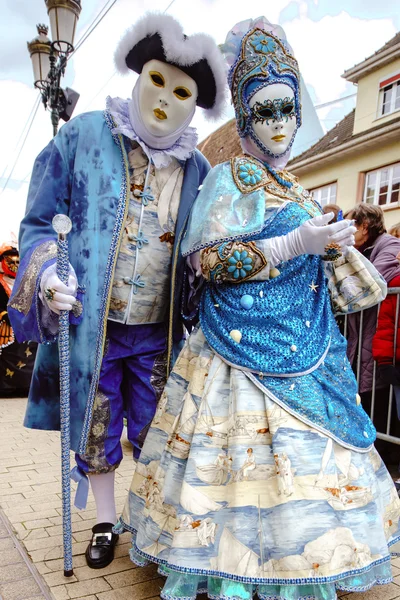 Editoriale, 6 marzo 2016: Rosheim, Francia: Maschera di Carnevale Veneziano — Foto Stock