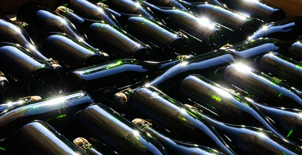 Automation bottling line for produce champagne in Alsace — Stock Photo, Image