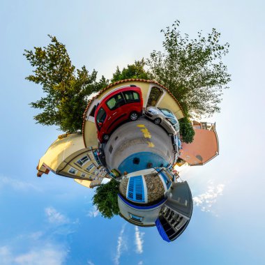 Little planet view of typical croatian street clipart