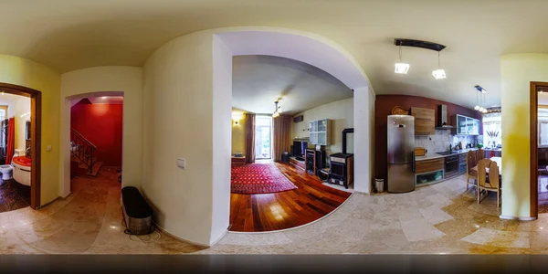 Interieur in een panoramisch 360 graden uitzicht — Stockfoto