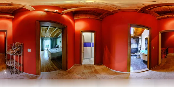 Interior da casa em vista panorâmica de 360 graus — Fotografia de Stock