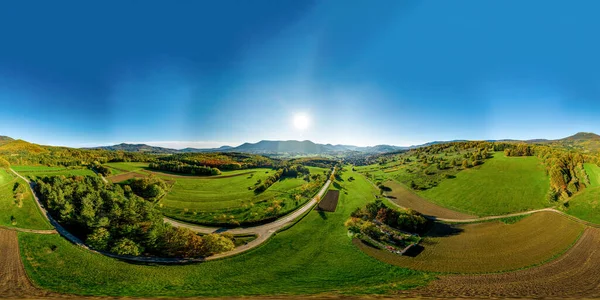 Vista Sobre Valle Multicolor Los Vosgos Coronas Amarillas Naranjas Rojas — Foto de Stock