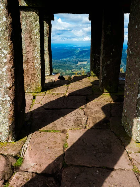 Denkmal Auf Dem Donon Gipfel Den Vogesen Historischer Heiliger Ort — Stockfoto